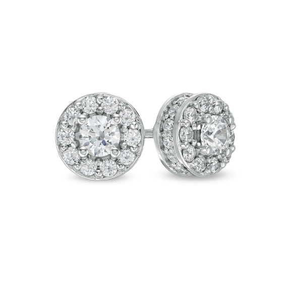 1 CT. T.W. Diamond Frame Stud Earrings in 10K White Gold (I/I3) 1 CT. T.W. Diamond Frame Stud Earrings in 10K White Gold (I/I3)