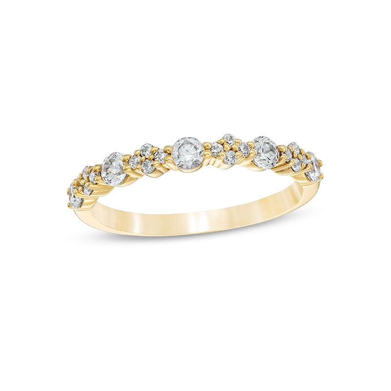 Main Image 1 of 1/2 CT. T.W. Diamond Alternating Anniversary Band in 10K Gold