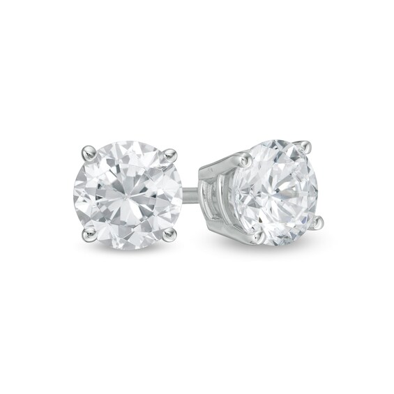 3/4 CT. T.W. Diamond Solitaire Stud Earrings in 14K White Gold (J/I2) 3/4 CT. T.W. Diamond Solitaire Stud Earrings in 14K White Gold (J/I2)