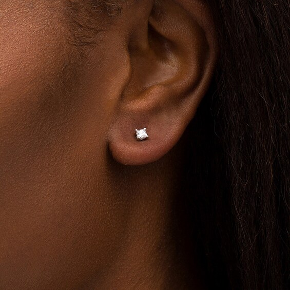 1/3 CT. T.W. Princess-Cut Diamond Solitaire Stud Earrings in 14K White Gold (J/I2) 1/3 CT. T.W. Princess-Cut Diamond Solitaire Stud Earrings in 14K White Gold (J/I2)