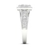 Thumbnail Image 5 of Trouvaille Collection 1-1/2 CT. T.W. DeBeers®-Graded Oval Diamond Frame Multi-Row Engagement Ring in Platinum (F/SI2)