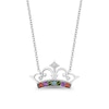 Thumbnail Image 0 of Enchanted Disney Ultimate Princess Celebration Multi-Gemstone and Diamond Accent Tiara Necklace in Sterling Silver - 16"