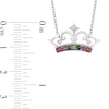 Thumbnail Image 2 of Enchanted Disney Ultimate Princess Celebration Multi-Gemstone and Diamond Accent Tiara Necklace in Sterling Silver - 16"