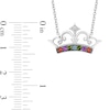 Thumbnail Image 3 of Enchanted Disney Ultimate Princess Celebration Multi-Gemstone and Diamond Accent Tiara Necklace in Sterling Silver - 16&quot;