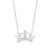 Thumbnail Image 1 of Enchanted Disney Ultimate Princess Celebration 1/10 CT. T.W. Diamond Tiara Necklace in Sterling Silver - 19"