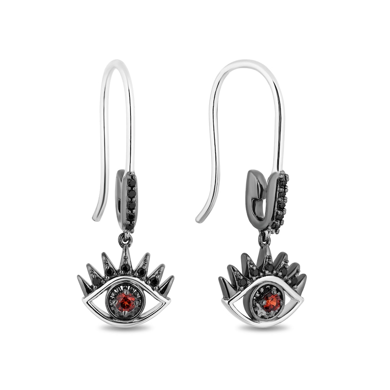 Main Image 2 of Enchanted Disney Villains Cruella De Vil 1/5 CT. T.W. Black Diamond and Garnet Earrings in Sterling Silver