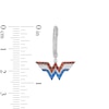 Thumbnail Image 3 of Wonder Woman™ Collection Garnet, Blue Sapphire and 1/20 CT. T.W. Diamond Symbol Drop Earrings in Sterling Silver