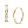 Thumbnail Image 1 of Made in Italy 38.0mm Square Flat Tube Oval Hoop Earrings in 14K Gold