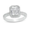 Thumbnail Image 0 of 2 CT. T.W. Certified Lab-Created Emerald-Cut Diamond Frame Engagement Ring in 14K White Gold (F/VS2)
