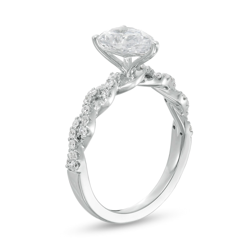 Main Image 3 of 2 CT. T.W. Certified Lab-Grown Pear-Shaped Diamond Twist Shank Engagement Ring in 14K White Gold (F/VS2)