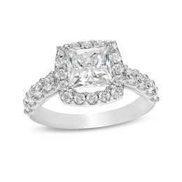2-1/2 CT. T.W. Certified Lab-Created Princess-Cut Diamond Frame Engagement Ring in 14K White Gold (F/VS2)