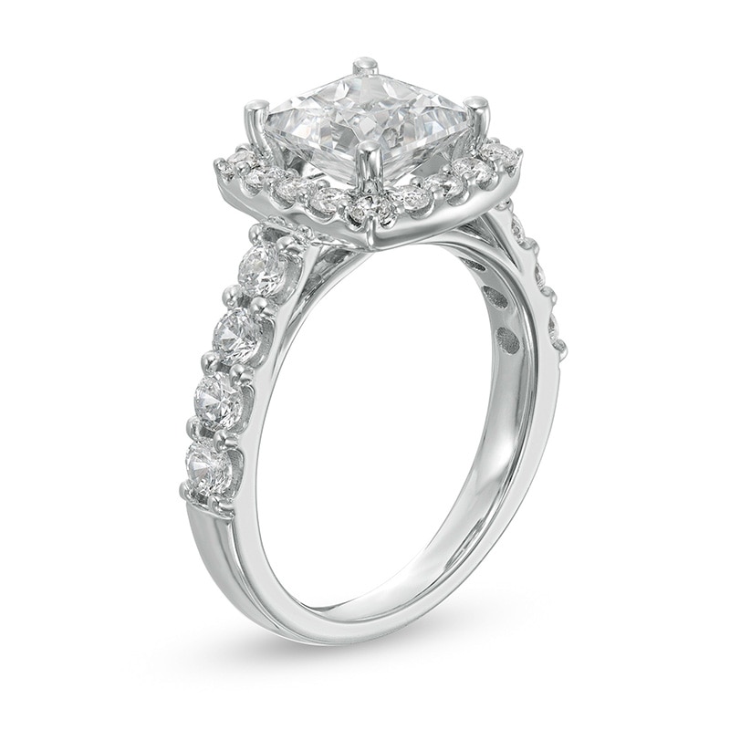 Main Image 3 of 2-1/2 CT. T.W. Certified Lab-Grown Princess-Cut Diamond Frame Engagement Ring in 14K White Gold (F/VS2)