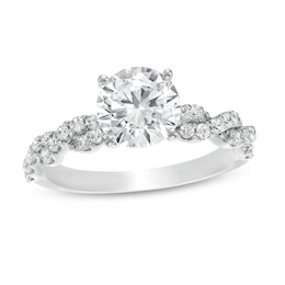 2-1/5 CT. T.W. Certified Lab-Grown Diamond Twist Shank Engagement Ring in 14K White Gold (F/VS2)