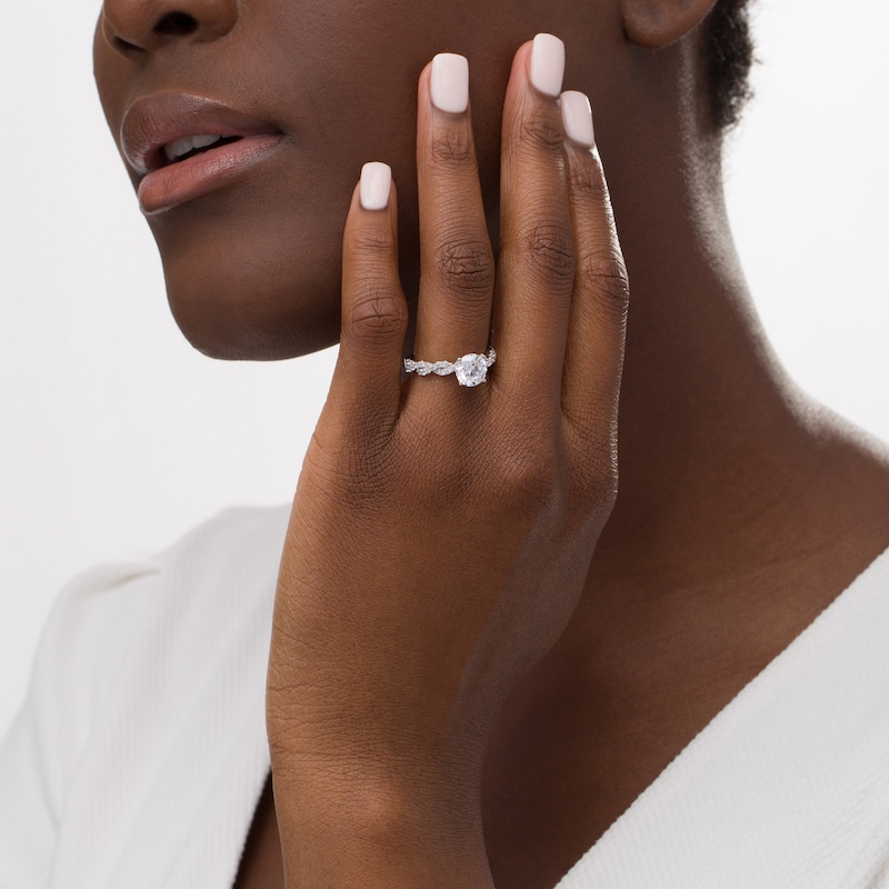 Main Image 2 of 2-1/5 CT. T.W. Certified Lab-Grown Diamond Twist Shank Engagement Ring in 14K White Gold (F/VS2)