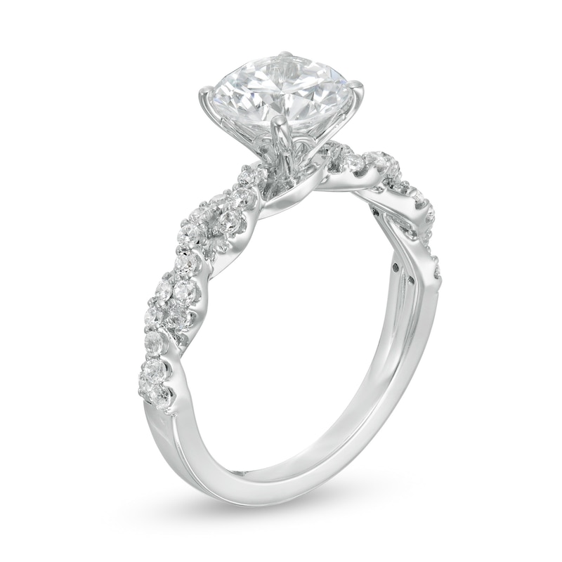 2-1/5 CT. T.W. Certified Lab-Created Diamond Twist Shank Engagement Ring in 14K White Gold (F/VS2)