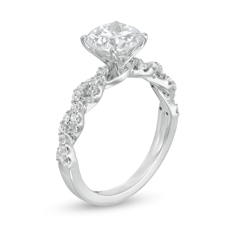 Main Image 3 of 2-1/5 CT. T.W. Certified Lab-Grown Diamond Twist Shank Engagement Ring in 14K White Gold (F/VS2)