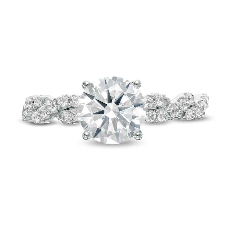 2-1/5 CT. T.W. Certified Lab-Created Diamond Twist Shank Engagement Ring in 14K White Gold (F/VS2)