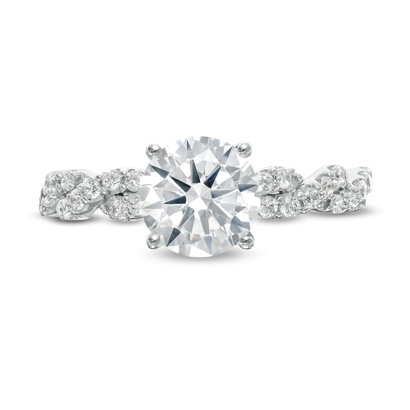 Main Image 4 of 2-1/5 CT. T.W. Certified Lab-Grown Diamond Twist Shank Engagement Ring in 14K White Gold (F/VS2)