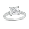 Thumbnail Image 1 of 2-1/2 CT. T.W. Certified Princess-Cut Lab-Grown Diamond Engagement Ring in 14K White Gold (F/VS2)