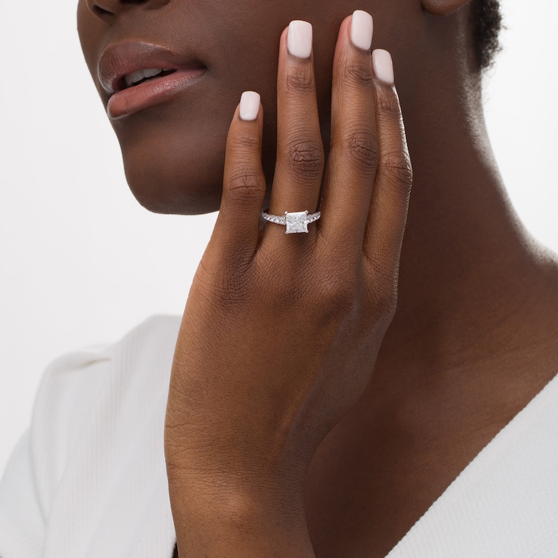 Main Image 2 of 2-1/2 CT. T.W. Certified Princess-Cut Lab-Grown Diamond Engagement Ring in 14K White Gold (F/VS2)