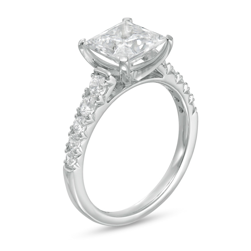 Main Image 3 of 2-1/2 CT. T.W. Certified Princess-Cut Lab-Grown Diamond Engagement Ring in 14K White Gold (F/VS2)
