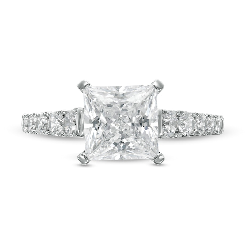 Main Image 4 of 2-1/2 CT. T.W. Certified Princess-Cut Lab-Grown Diamond Engagement Ring in 14K White Gold (F/VS2)