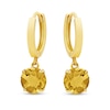 6.0mm Citrine Solitaire Drop Earrings in 14K Gold