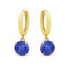 Thumbnail Image 1 of 6.0mm Blue Lab-Created Sapphire Solitaire Drop Earrings in 14K Gold