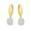 6.0mm Lab-Created Opal Solitaire Drop Earrings in 14K Gold