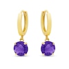 Thumbnail Image 0 of 6.0mm Amethyst Solitaire Drop Earrings in 14K Gold
