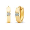 Thumbnail Image 1 of Lab-Created Opal Channel-Set Solitaire Huggie Hoop Earrings in 14K Gold