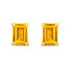 Emerald-Cut Citrine Solitaire Stud Earrings in 14K Gold