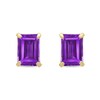 Emerald-Cut Amethyst Solitaire Stud Earrings in 14K Gold