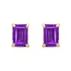 Thumbnail Image 0 of Emerald-Cut Amethyst Solitaire Stud Earrings in 14K Gold