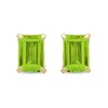 Thumbnail Image 1 of Emerald-Cut Peridot Solitaire Stud Earrings in 14K Gold