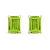 Thumbnail Image 0 of Emerald-Cut Peridot Solitaire Stud Earrings in 14K Gold