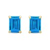 Thumbnail Image 0 of Emerald-Cut Swiss Blue Topaz Solitaire Stud Earrings in 14K Gold