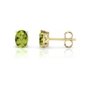 Thumbnail Image 1 of Oval Peridot Solitaire Stud Earrings in 14K Gold