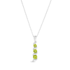 Thumbnail Image 0 of Journey Peridot Three Stone Cascading Linear Drop Pendant in 14K White gold