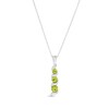 Thumbnail Image 1 of Journey Peridot Three Stone Cascading Linear Drop Pendant in 14K White gold