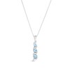 Thumbnail Image 1 of Journey Aquamarine Three Stone Cascading Linear Drop Pendant in 14K White gold