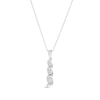 Thumbnail Image 0 of Journey Lab-Created Opal Three Stone Cascading Linear Drop Pendant in 14K White gold
