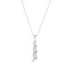 Thumbnail Image 0 of Journey Lab-Created Opal Three Stone Cascading Linear Drop Pendant in 14K White gold