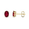 Oval Lab-Created Ruby Stud Earrings in 14K Gold