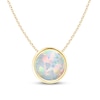 Thumbnail Image 0 of 7.0mm Lab-Created Opal Bezel-Set Solitaire Pendant in 14K Gold