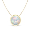 Thumbnail Image 1 of 7.0mm Lab-Created Opal Bezel-Set Solitaire Pendant in 14K Gold