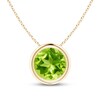 Thumbnail Image 1 of 7.0mm Peridot Bezel-Set Solitaire Pendant in 14K Gold