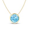 Thumbnail Image 1 of 7.0mm Swiss Blue Topaz Bezel-Set Solitaire Pendant in 14K Gold