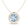 Thumbnail Image 1 of 7.0mm Aquamarine Bezel-Set Solitaire Pendant in 14K Gold