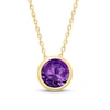 Thumbnail Image 1 of 7.0mm Amethyst Bezel-Set Solitaire Pendant in 14K Gold